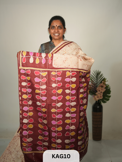 PURE BHISNUPUR BATIK HANDPAINTED SAREE