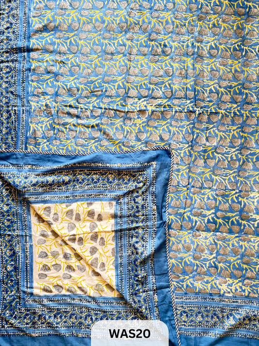 PREMIUM HAND BLOCK PRINTED JAIPURI COTTON 3 LAYER SIZE-90×108 KING SIZE