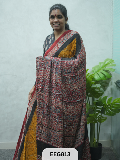 MODAL AJRAKH BANDHEJ SAREE