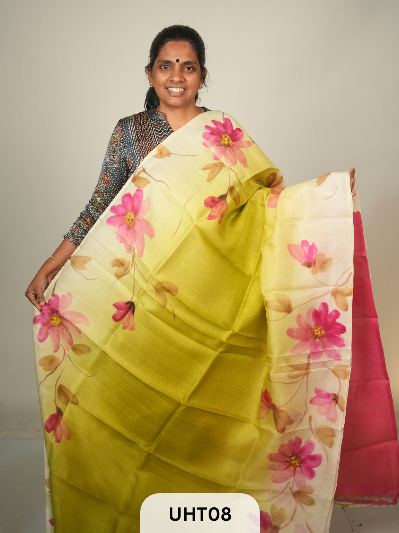 PURE MURSHIDABAD HANDPAINTED SAREE