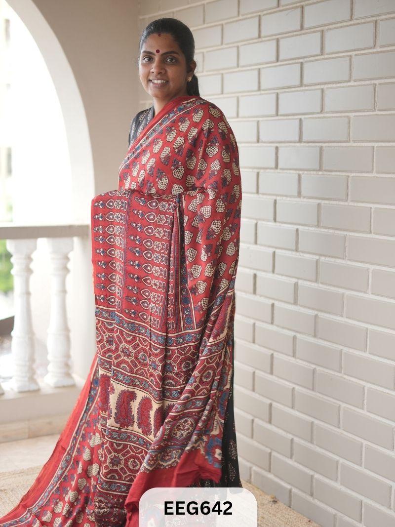 AJRAKH MODAL SAREE - JACKPOT