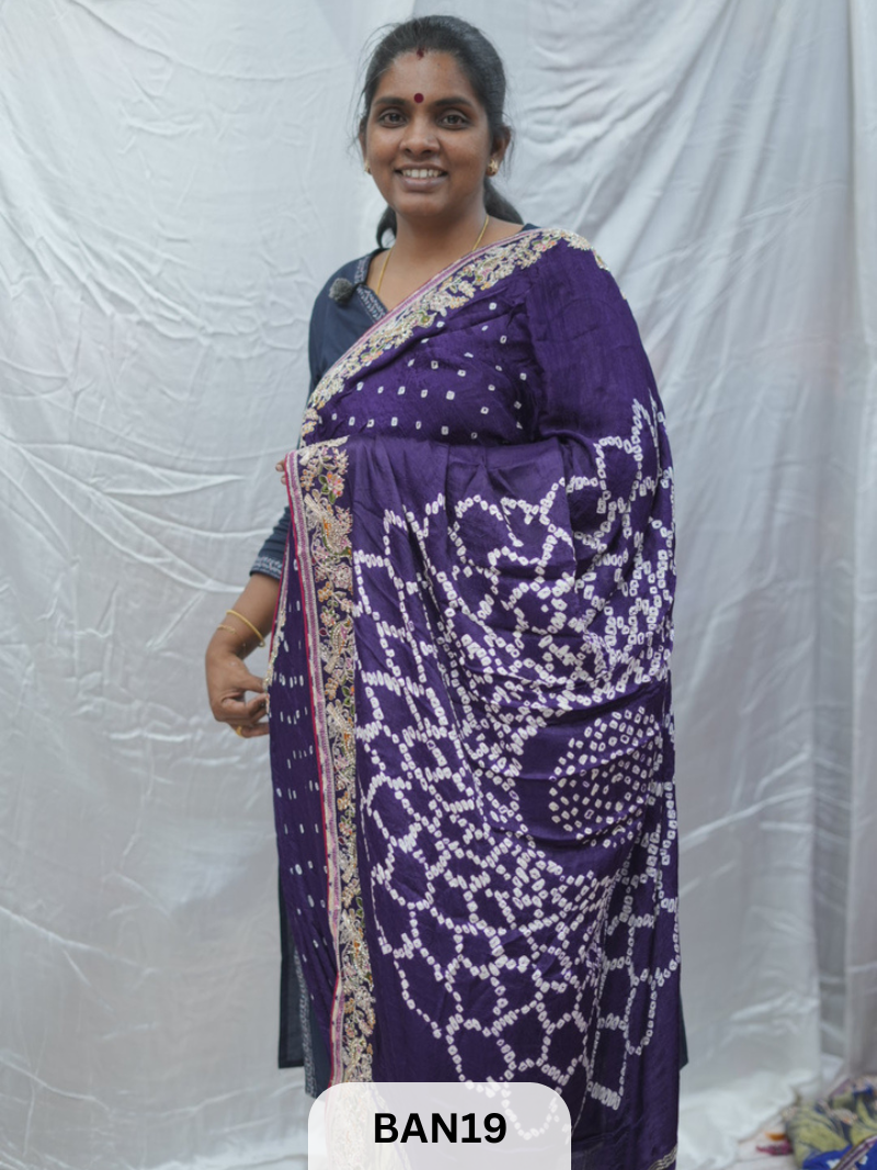 BANDHANI DESIGNER WORK WITH BANDHANI PALLU