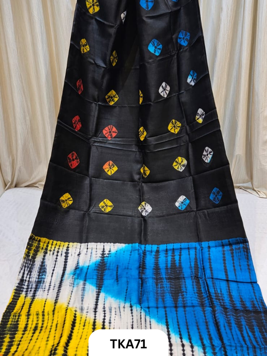 Pure Bishnupuri Silk - Shibori work saree