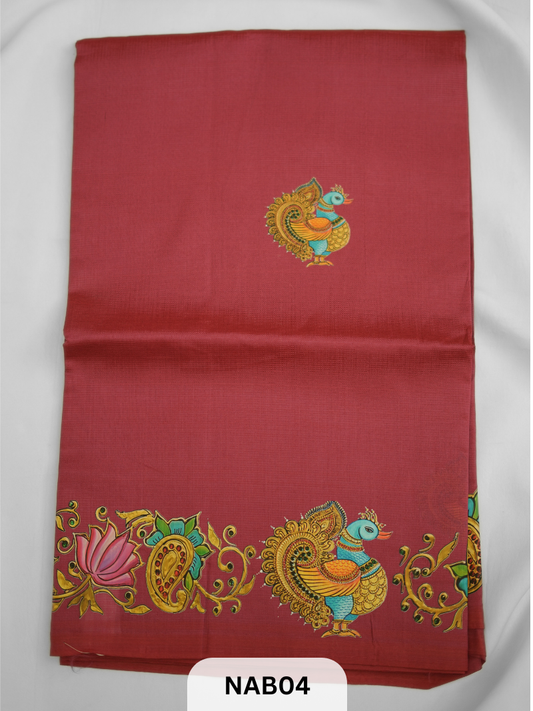 MANGALAGIRI HANDLOOM TANJORE PRINTED SAREE