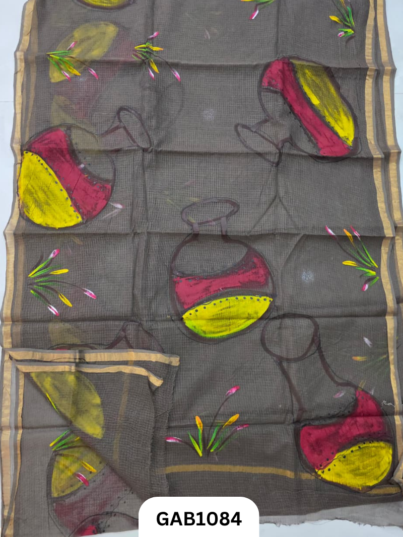 Bagru Handblock Print Kota Doria Saree