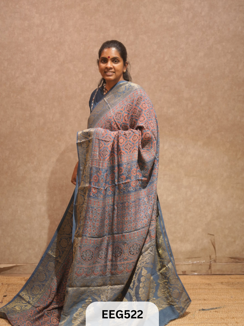 AJRAKH DOLA SILK SAREE