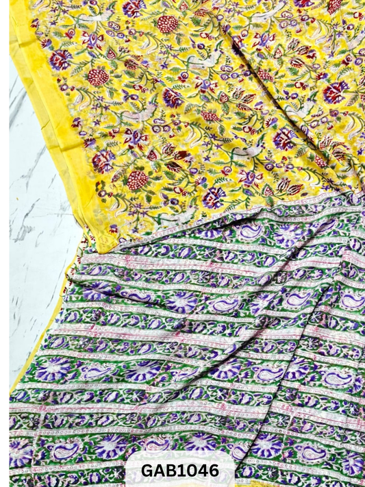 Premium Hand Block Printed Georgette Sarees with Blouse
