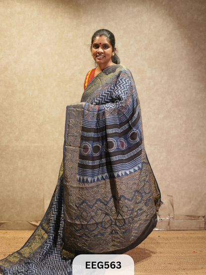 AJRAKH DOLA SILK SAREE
