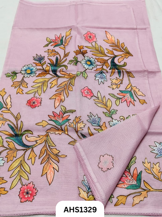 Soft Silk Kota Patch Work Saree With Blouse