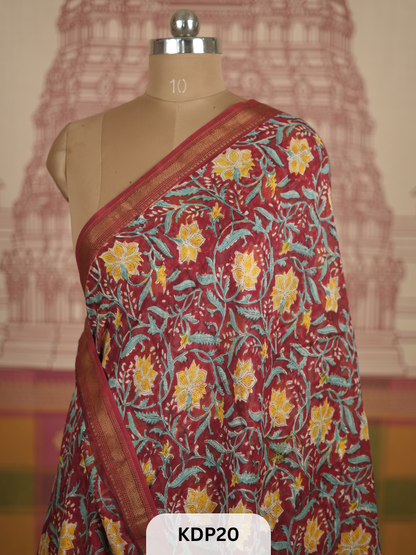 Maheshwari Sanganer Hanblock Print Saree