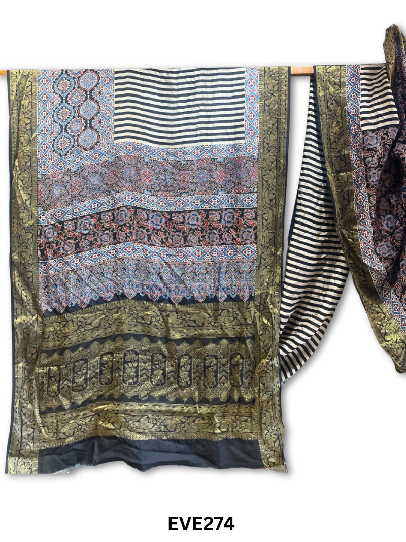 Dola Silk Ajrakh Saree