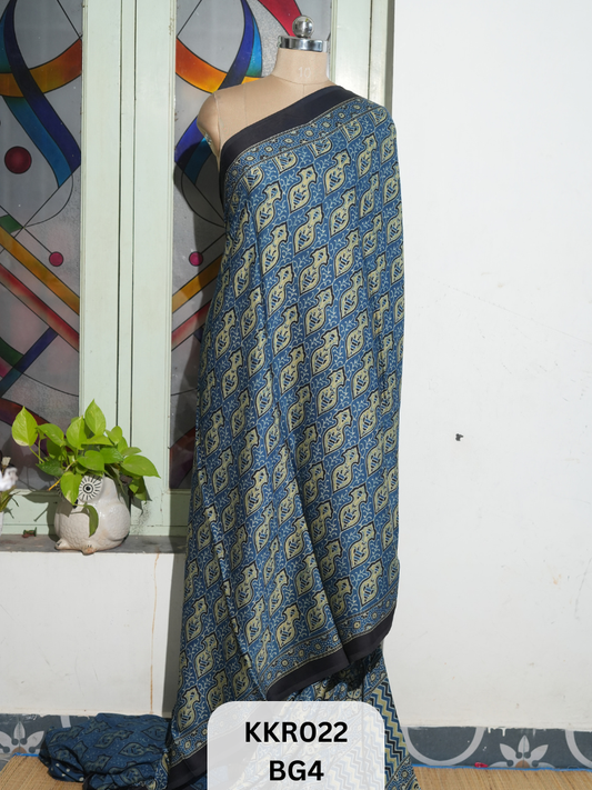 AJRAKH MODAL SAREE | BLOCK PRINT