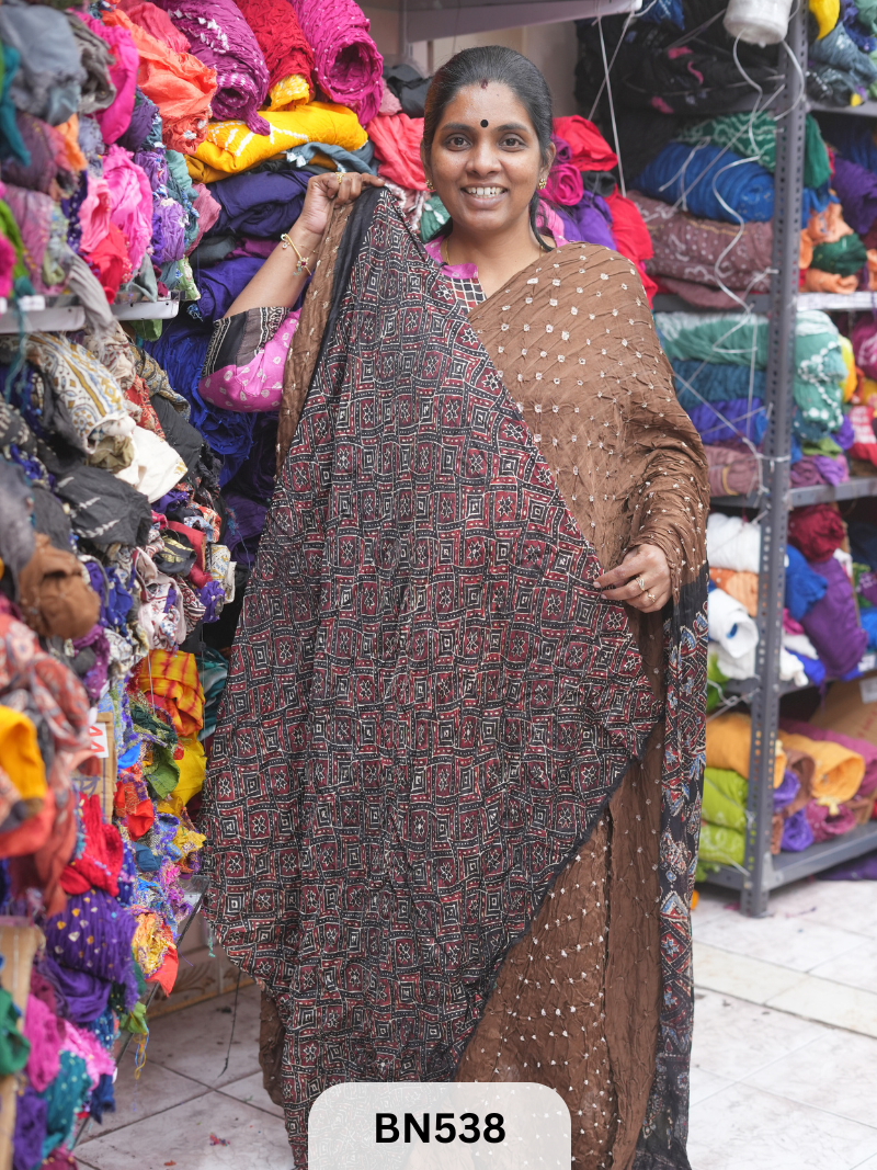 MODAL GAJI - AJRAKH BANDHINI SAREE