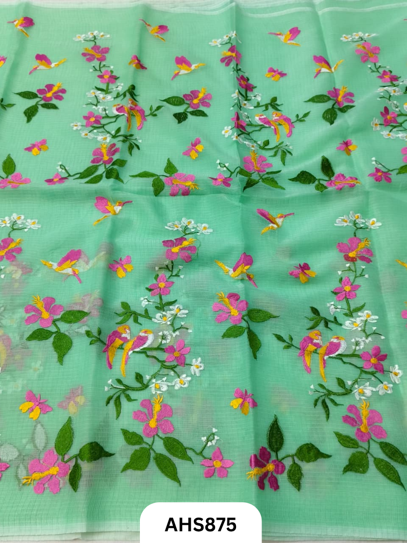 Cotton Kota Embroidery Work Saree