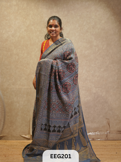 AJRAKH DOLA SILK SAREE
