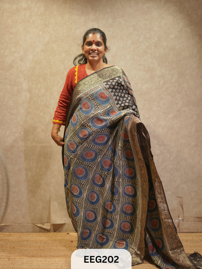 AJRAKH DOLA SILK SAREE