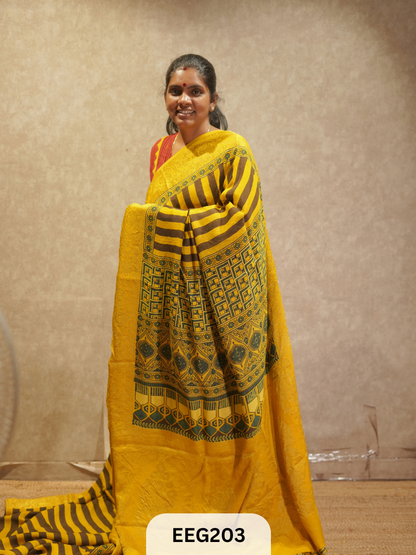 AJRAKH DOLA SILK SAREE