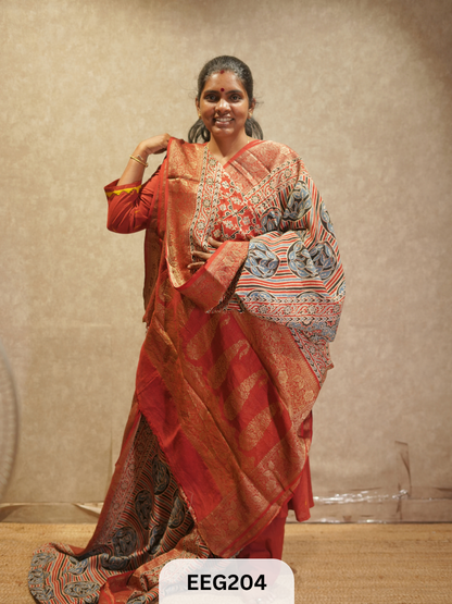 AJRAKH DOLA SILK SAREE