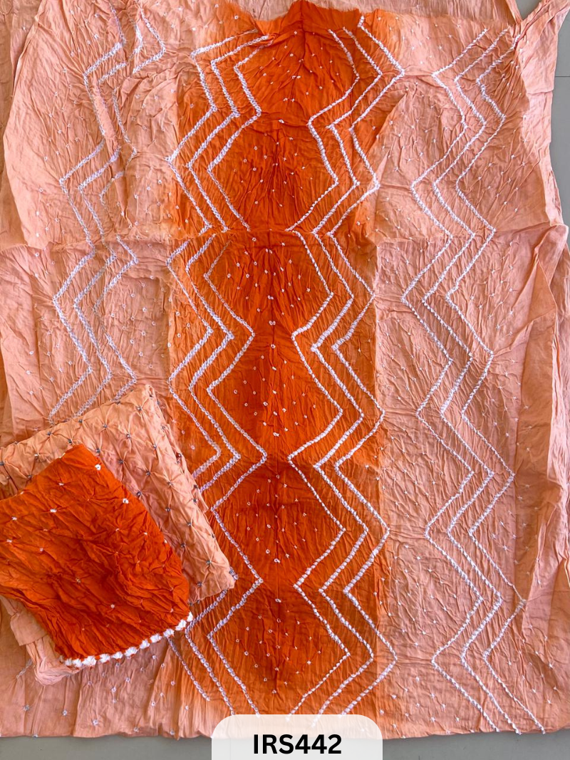 BARMER HAND BANDHINI SHIBORI WITH MUL COTTON DUPPATTA WORK SUIT