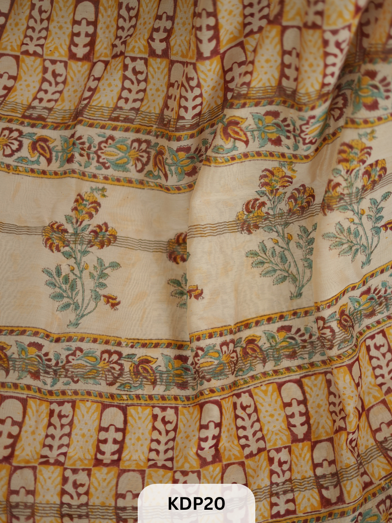 Maheshwari Sanganer Hanblock Print Saree