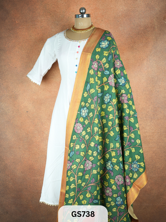 Pen Kalamkari Dupatta (Dupatta only)