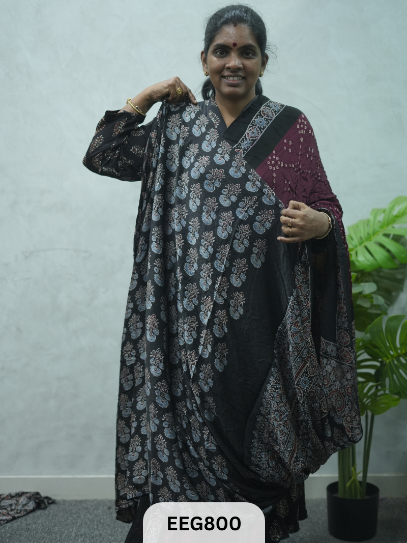 MODAL AJRAKH BANDHEJ SAREE