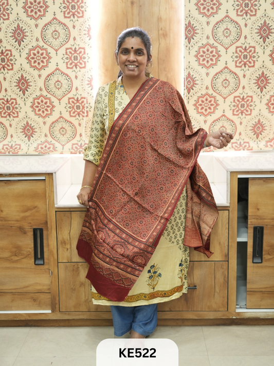 MASHRU HANDBLOCK PRINT STOLE