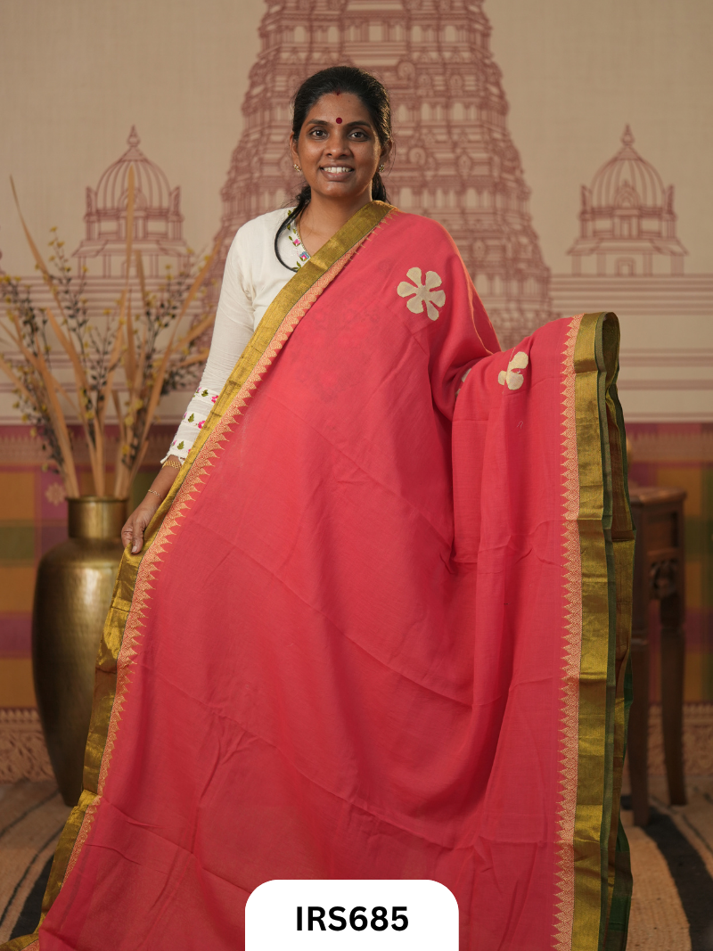 Chettinadu Saree With Barmer Aplique Work