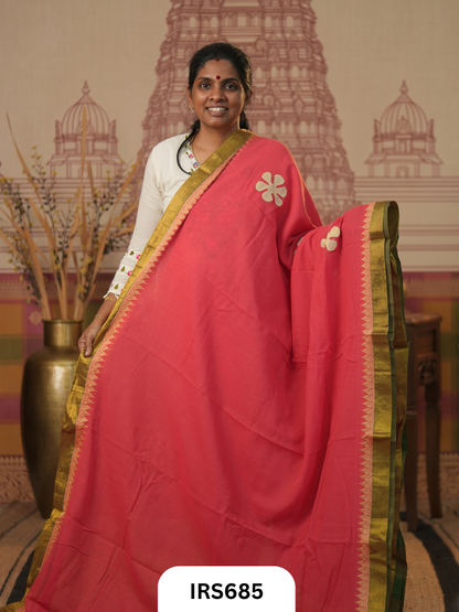 Chettinadu Saree With Barmer Aplique Work