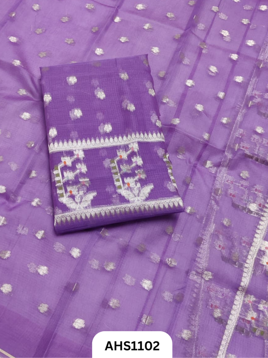 Pure Silk Kota Weaving Two Piece Dress Material  Heavy Weaving Dupatta & Kurta