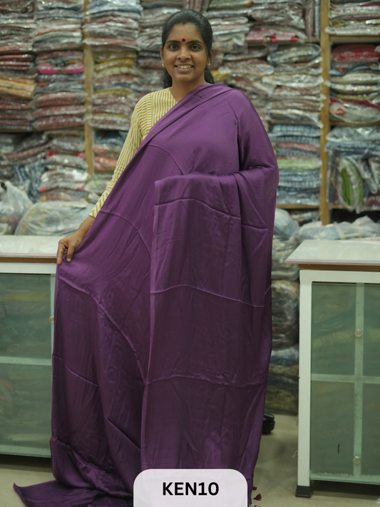 PLAIN MODAL SAREE WITH AJRAKH PRINT BLOUSE