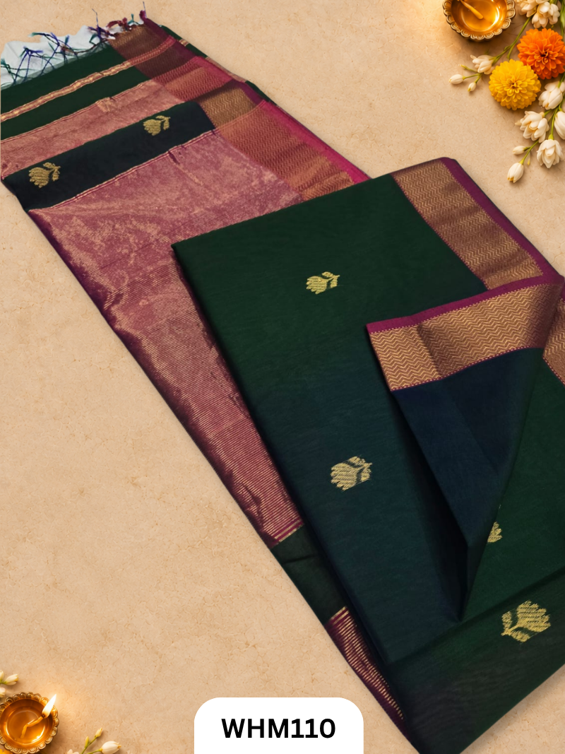 Maheshwari handloom Lotus butta sarees