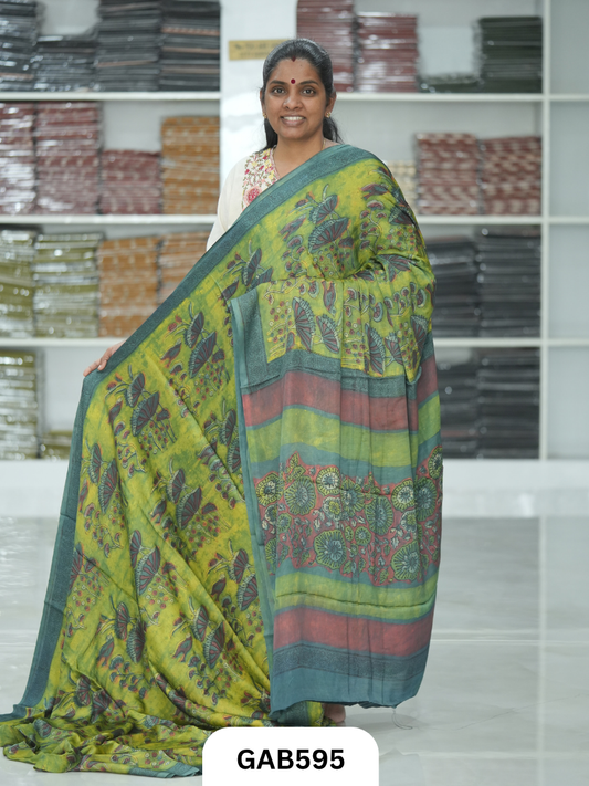 Nashpal & Pomegranate Peel Printed Modal Silk Sarees with blouse