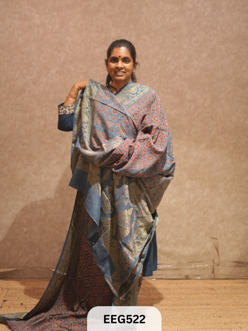 AJRAKH DOLA SILK SAREE