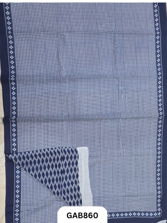 Bagru Block Print Cotton Mulmul Sarees With Running Blouse