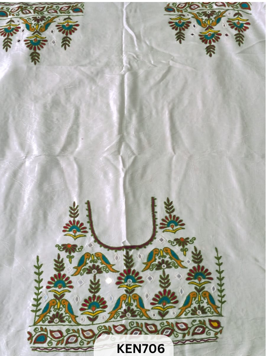 MASHRUSILK HAND AARIWORK UNSTITCHED BLOUSEPIECE