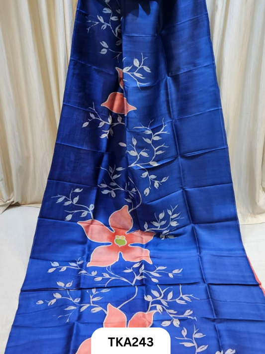 Murshidabad Silk Hand Painted Saree