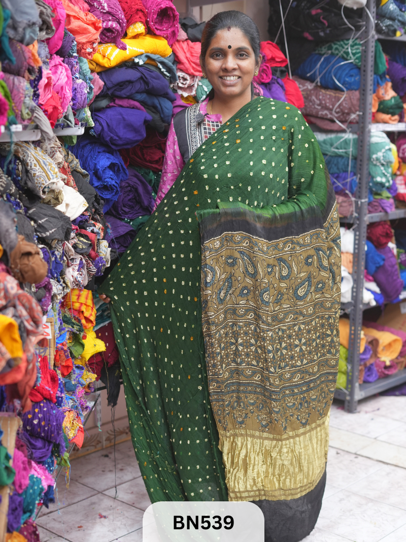 MODAL GAJI - AJRAKH BANDHINI SAREE