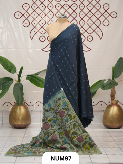 Modal Bandhini With Pure Penkalamkari Pallu And Blouse