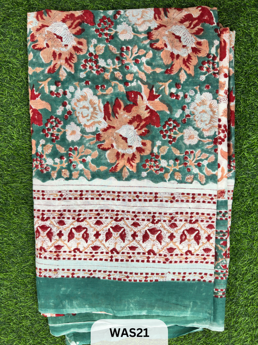 PREMIUM HAND BLOCK PRINTED JAIPURI COTTON 3 LAYER SIZE-90×108 KING SIZE