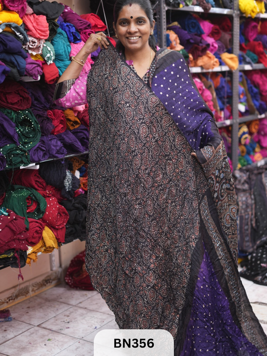 MODAL AJRAKH SILK - HAND BANDHINI | LAGDI PATTTA