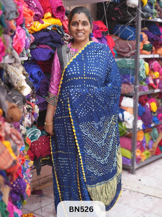 SEMI TISSUE WITH CHORAS DANI SAREE - LAGDI PATTA