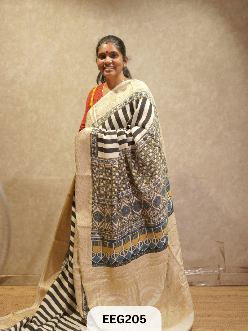 AJRAKH DOLA SILK SAREE