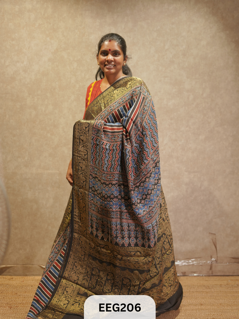 AJRAKH DOLA SILK SAREE