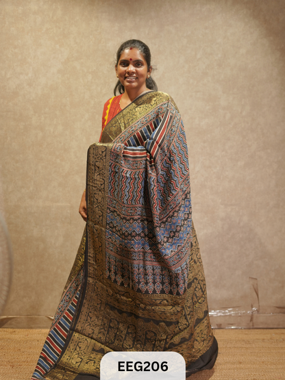 AJRAKH DOLA SILK SAREE