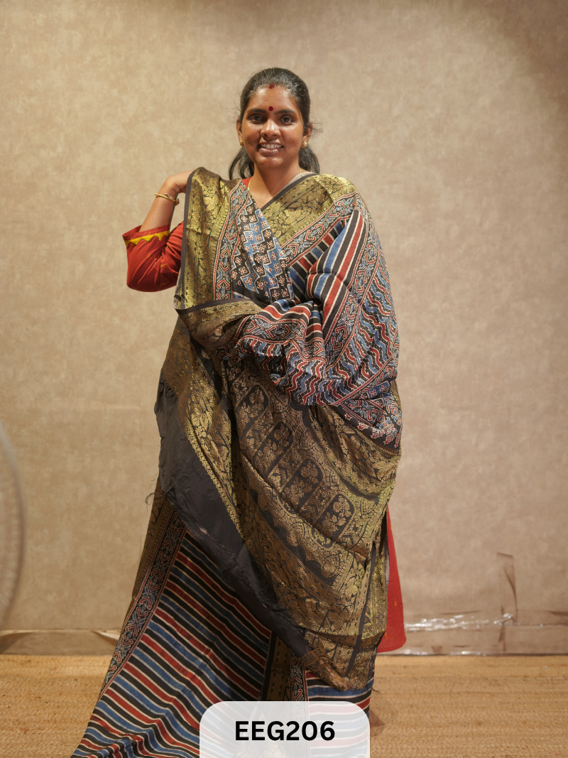 AJRAKH DOLA SILK SAREE