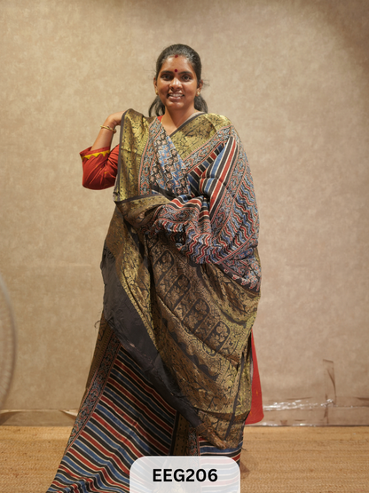 AJRAKH DOLA SILK SAREE