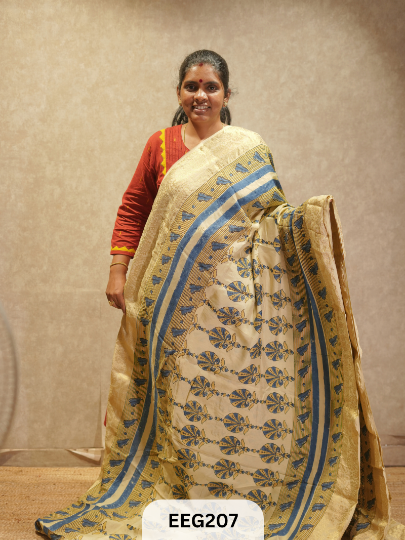 AJRAKH DOLA SILK SAREE