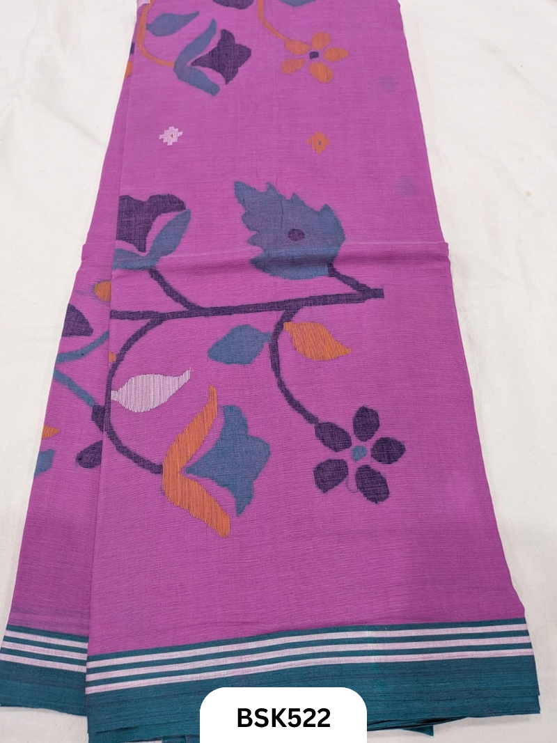 Handloom Pure Mul Cotton With Jamdhani Weave Saree