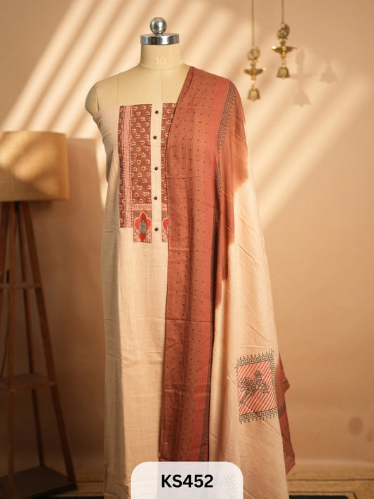 AJRAKH SOFT COTTON- Work Wear - Earthy Color